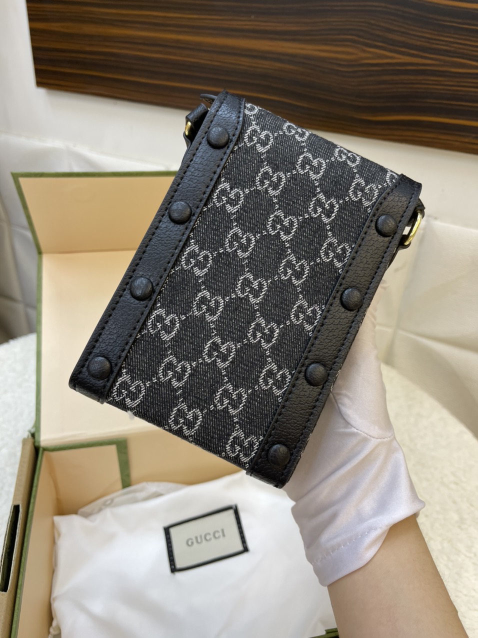 Túi Xách Gucci Phone Super In Black Size 11cm